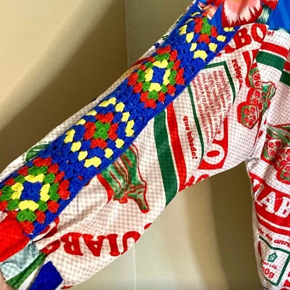 FARM Rio Carnaval Mixed Print Windbreaker with Crochet Detail - Picture 9 of 15